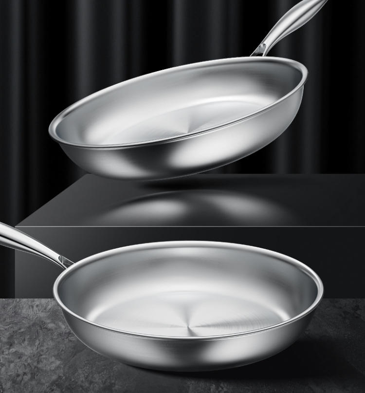 Stainless steel slanted frying pan L4 - Image 5