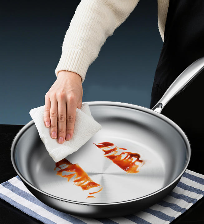 Stainless steel slanted frying pan L4 - Image 4